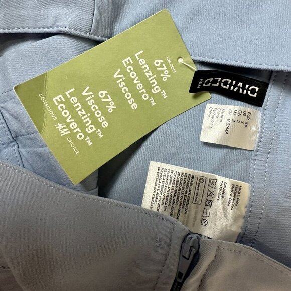 NWT H&M DIVIDED Light Blue Cheer Game Day Tailgate Collegiate Skirt Size 2 - Picture 5 of 8